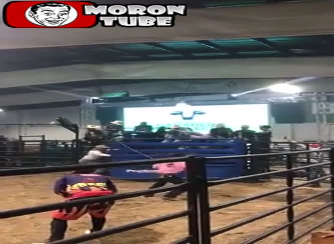 Video :A bull throws a rodeo clown into the air